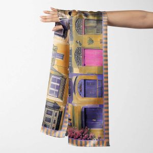 Village Streets Silk Scarf - Mellow Yellow