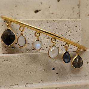 Labradorite & Moonstone Charms Cuff