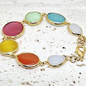 Multi-Coloured Gem Bracelet