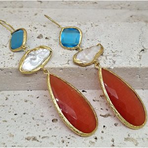 Crystal and Fresh Water Pearl Earrings