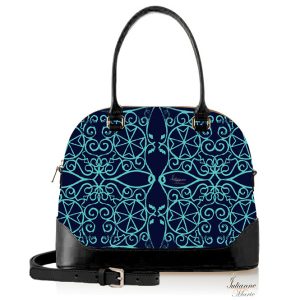 Wrought Iron Design Leather Bag